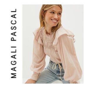 NWT MAGLI PASCAL Ruffled Lace Blouse In Pearl Size Medium